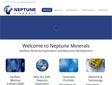 Tablet Screenshot of neptuneminerals.com